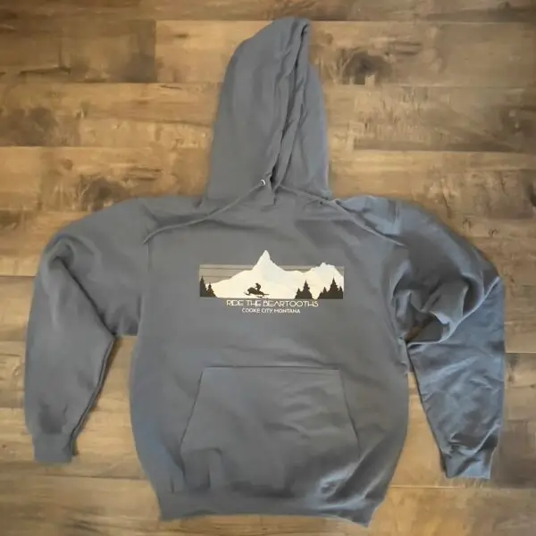 Gray ride the beartooths sweatshirt - front - Cooke City