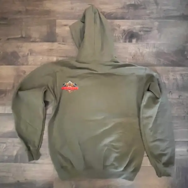 Olive ride the beartooths sweatshirt - rear - Cooke City