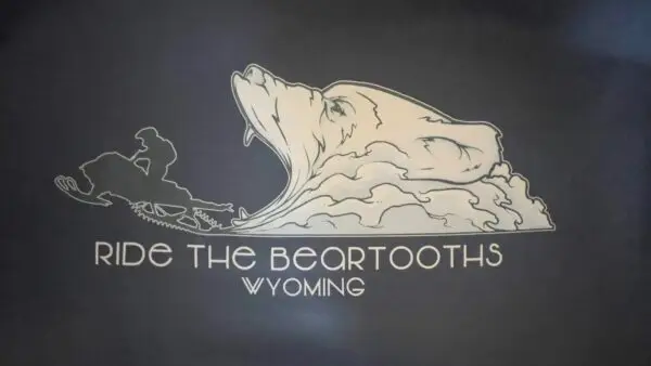 Gray close up of ride the beartooths sweatshirt