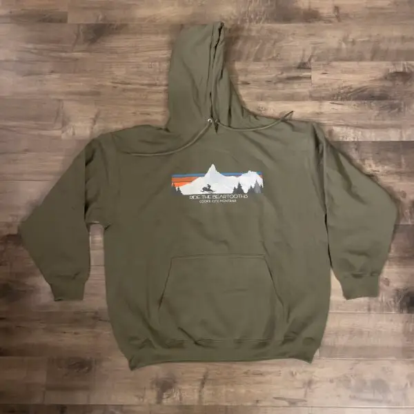 Olive ride the beartooths sweatshirt - front - Cooke City